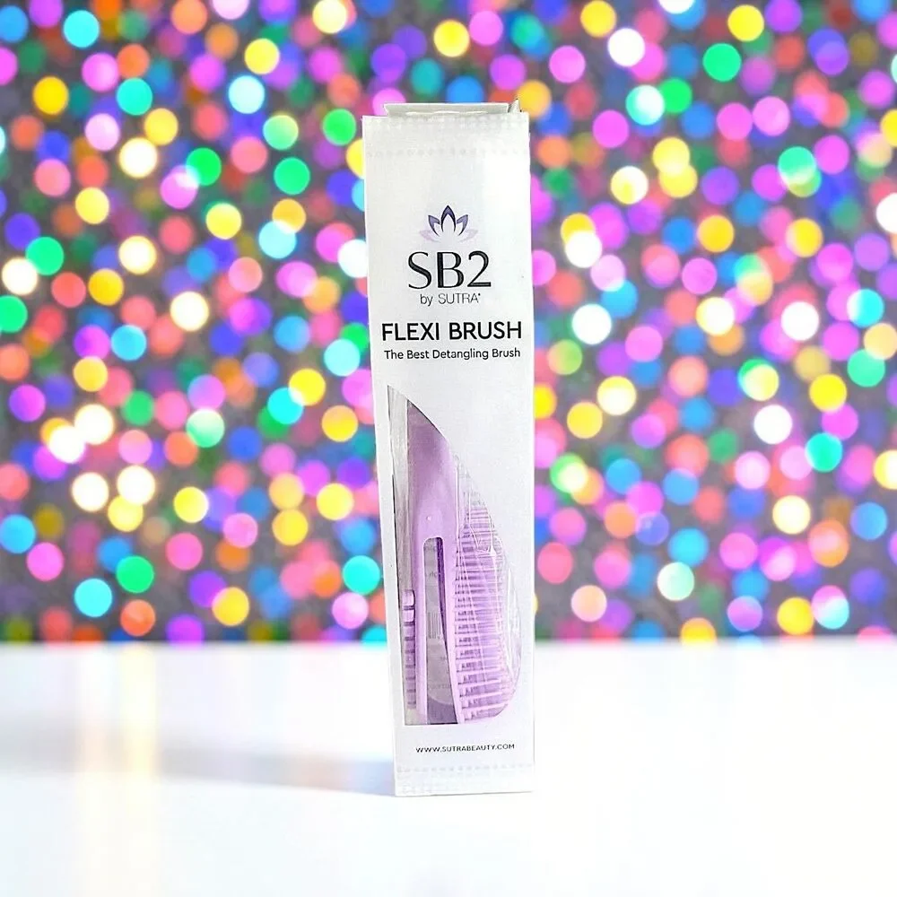 Sutra Beauty Non-Slip Rubber Handle Flexi Purple Brush Brand New In Box